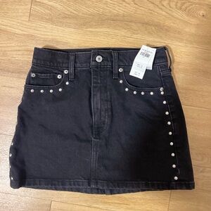 Abercrombie & Fitch Black Mini Skirt with Silver Accents